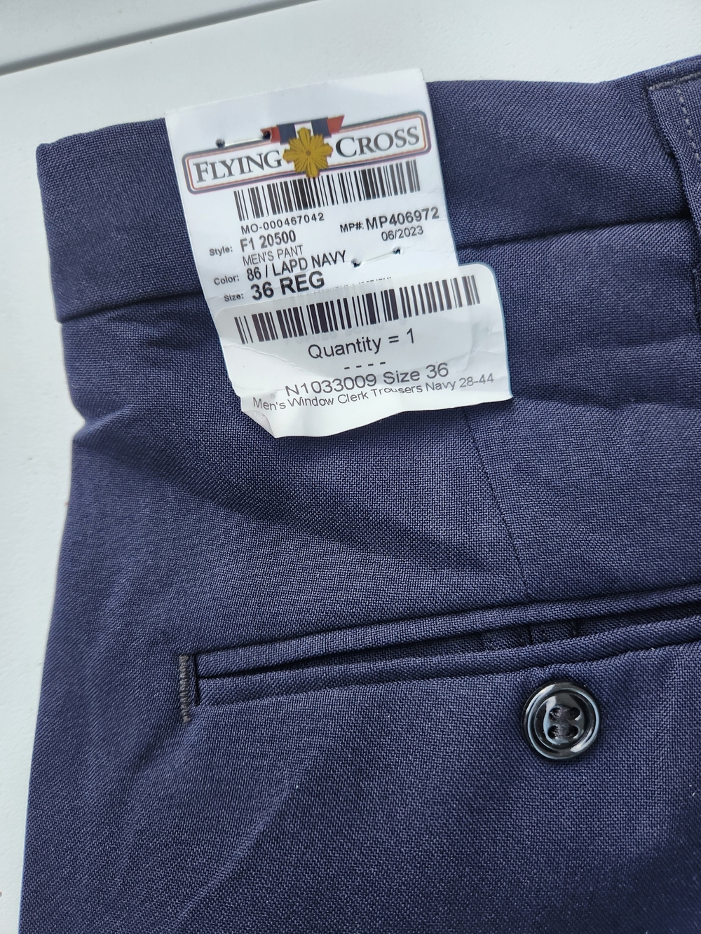 Flying Cross Men’s Pants Navy 36 Regular NWT - Picture 7 of 9